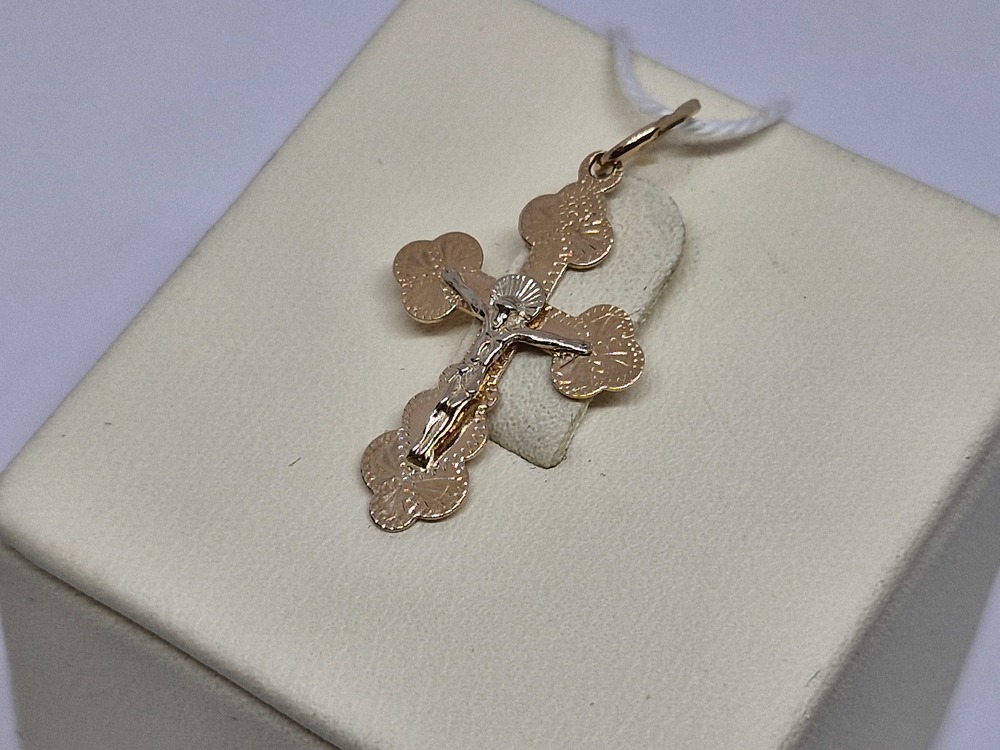 ПОДКБК585 ПОДВЕСКА КРЕСТ БЕЗ КАМНЯ (Au 585)