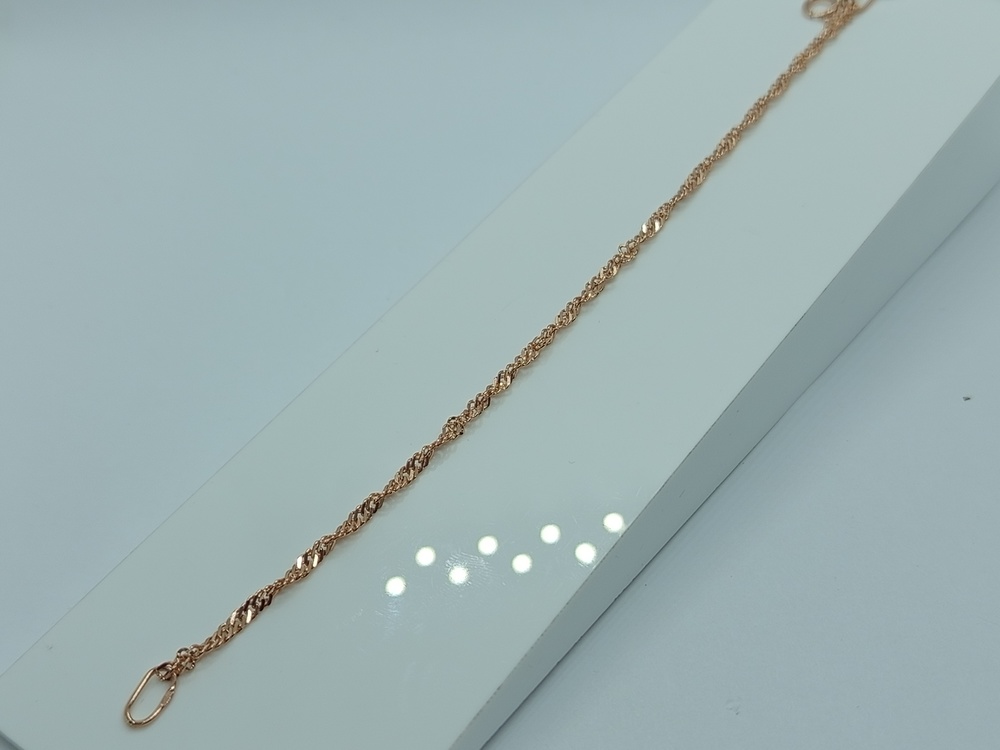 БРАСЛЕТ ПУСТОТЕЛЫЙ Ромб двойной Au 585