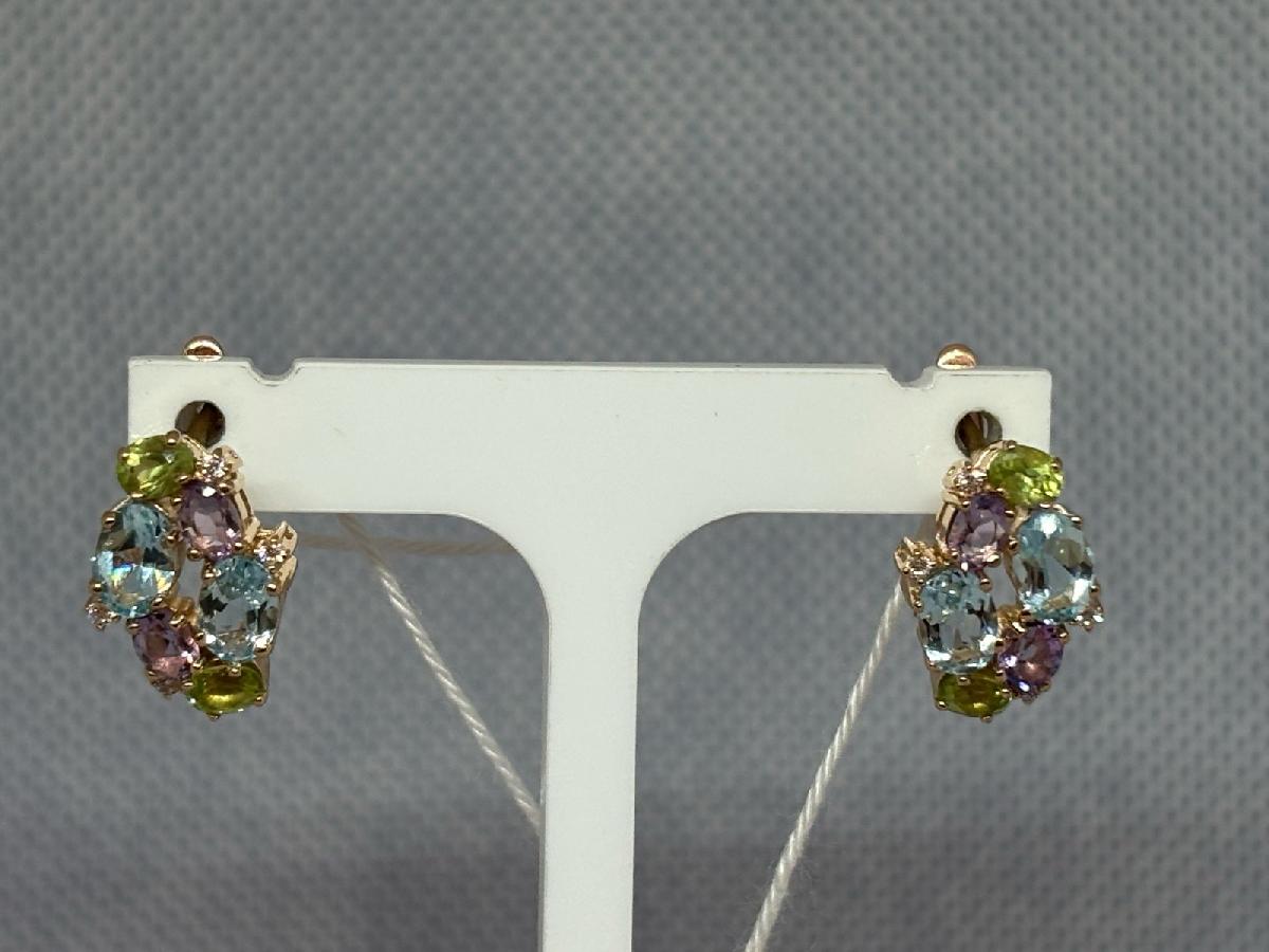 СКМИ585 СЕРЬГИ С КАМНЯМИ (Au 585)