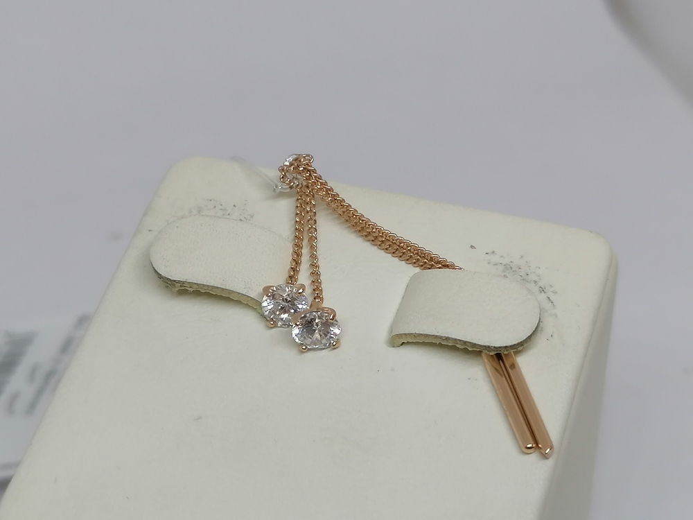 СЕРЬГИ ПРОДЕВКИ с камнем (Au 585)