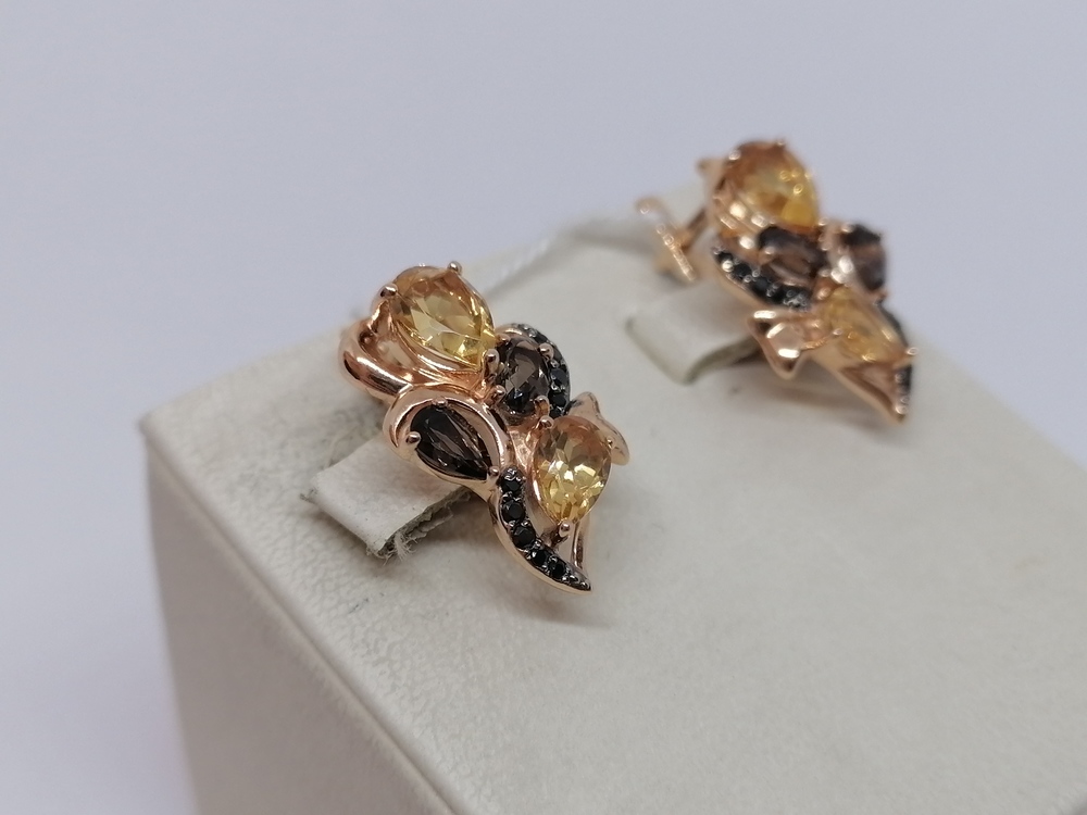 СКМИ585 СЕРЬГИ С КАМНЯМИ (Au 585)