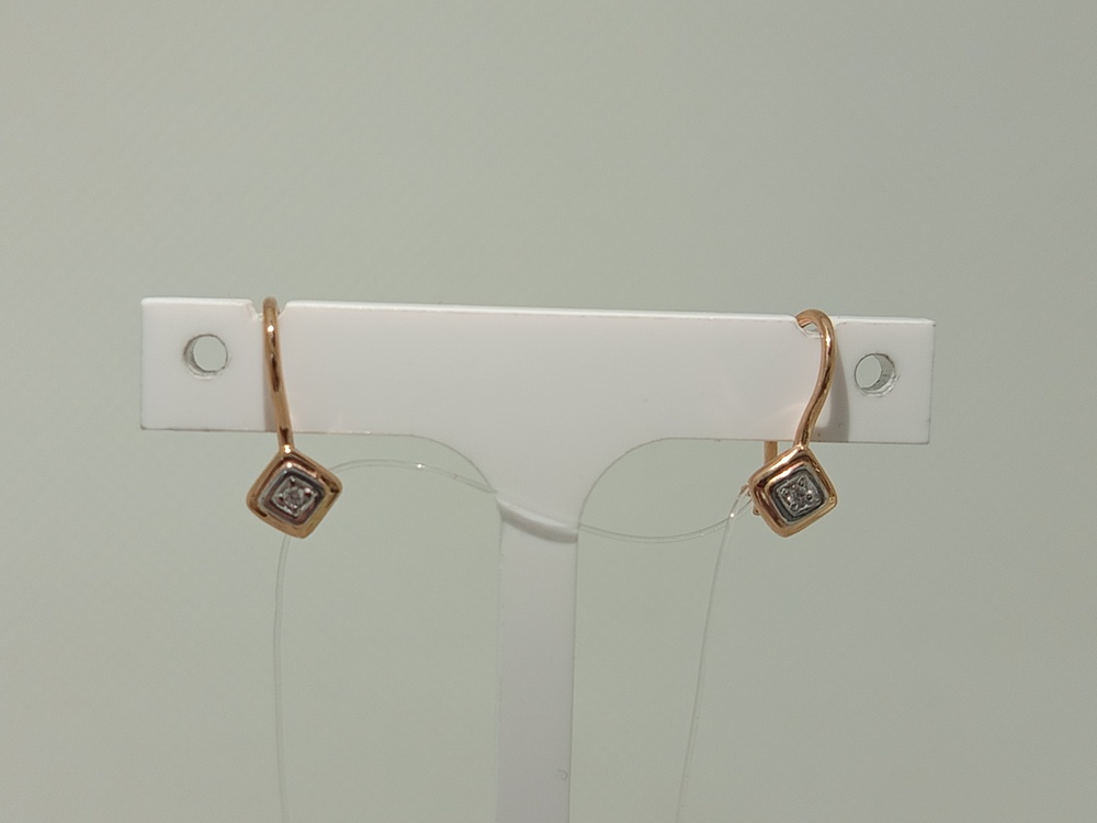 СЕРЬГИ ПЕТЕЛЬКА с камнем (Au 585)