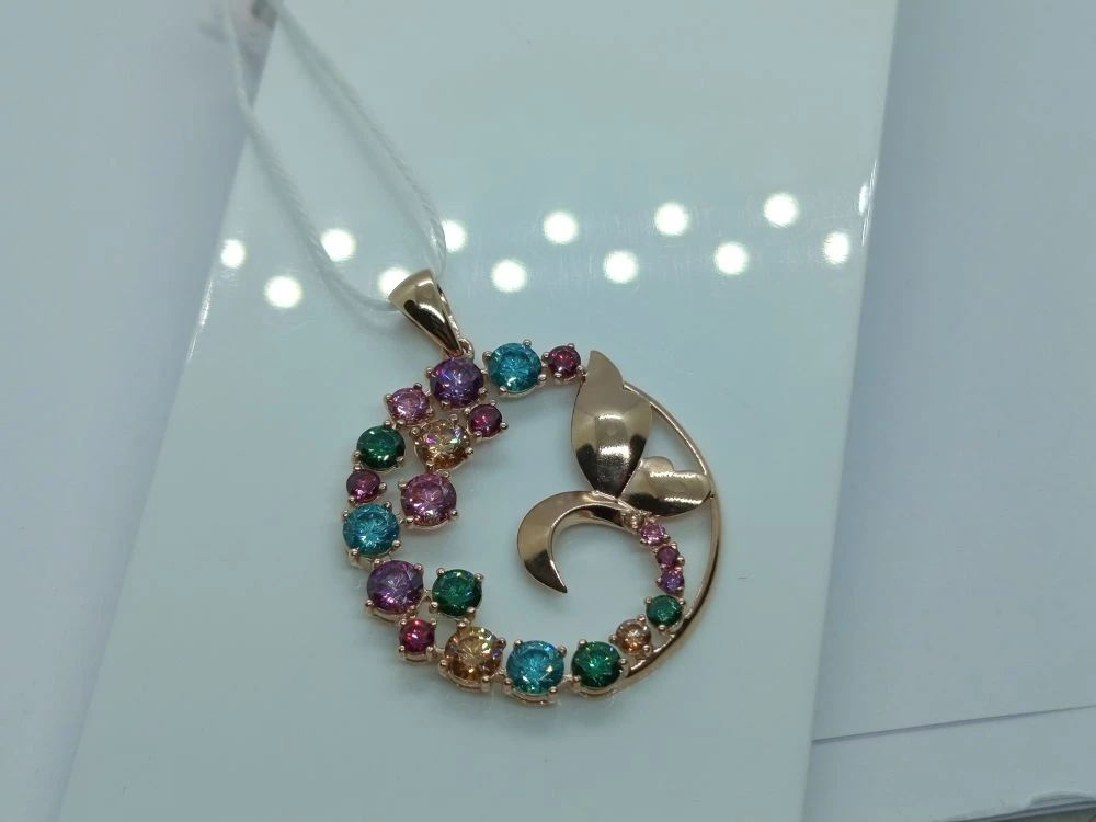 ПОДКМИ585 ПОДВЕСКА С КАМНЯМИ (Au 585)