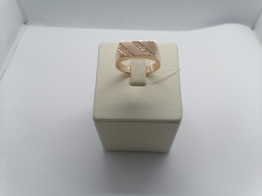 КОЛЬЦО ПЕЧАТКА с камнями (Au 585)