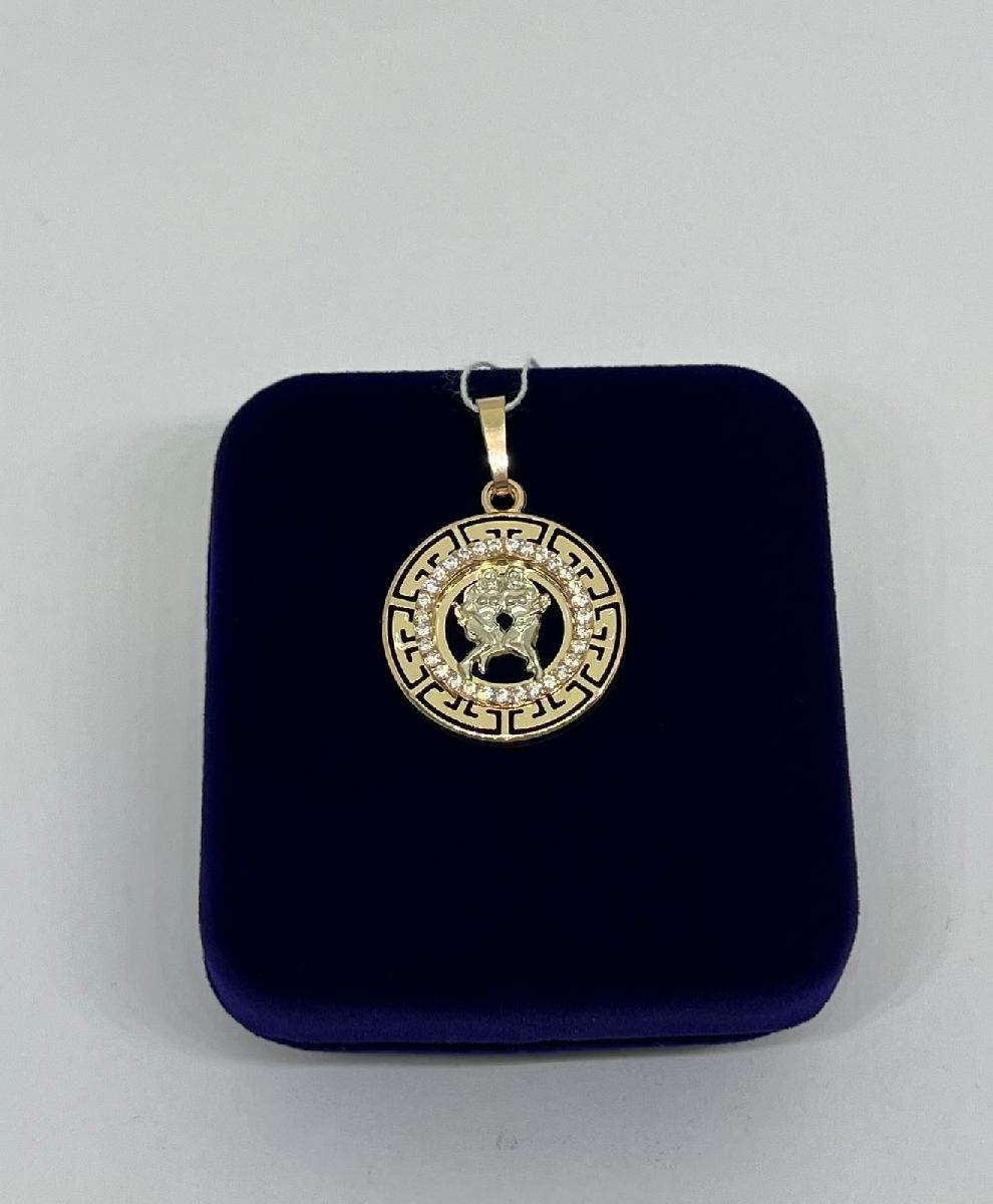 ПОДВЕСКА ЗНАК ЗОДИАКА БЛИЗНЕЦЫ с камнями (Au 585)