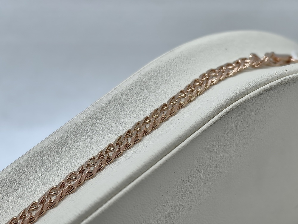 БРАСЛЕТ ПОЛНОВЕСНЫЙ Ромб двойной Au 585