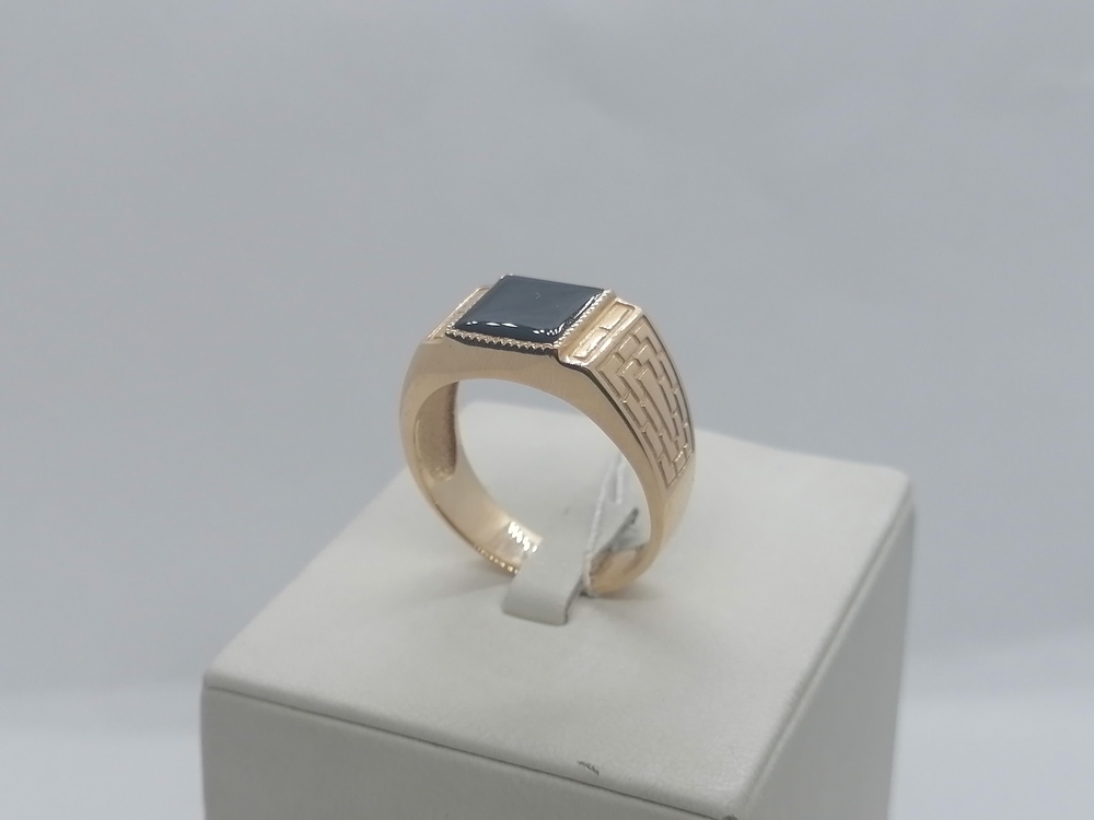 КМ-369_з КОЛЬЦО ПЕЧАТКА с камнем (Au 585)