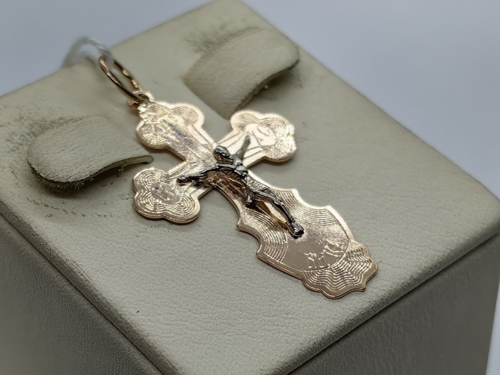 ПОДВЕСКА КРЕСТ БЕЗ КАМНЯ (Au 585)