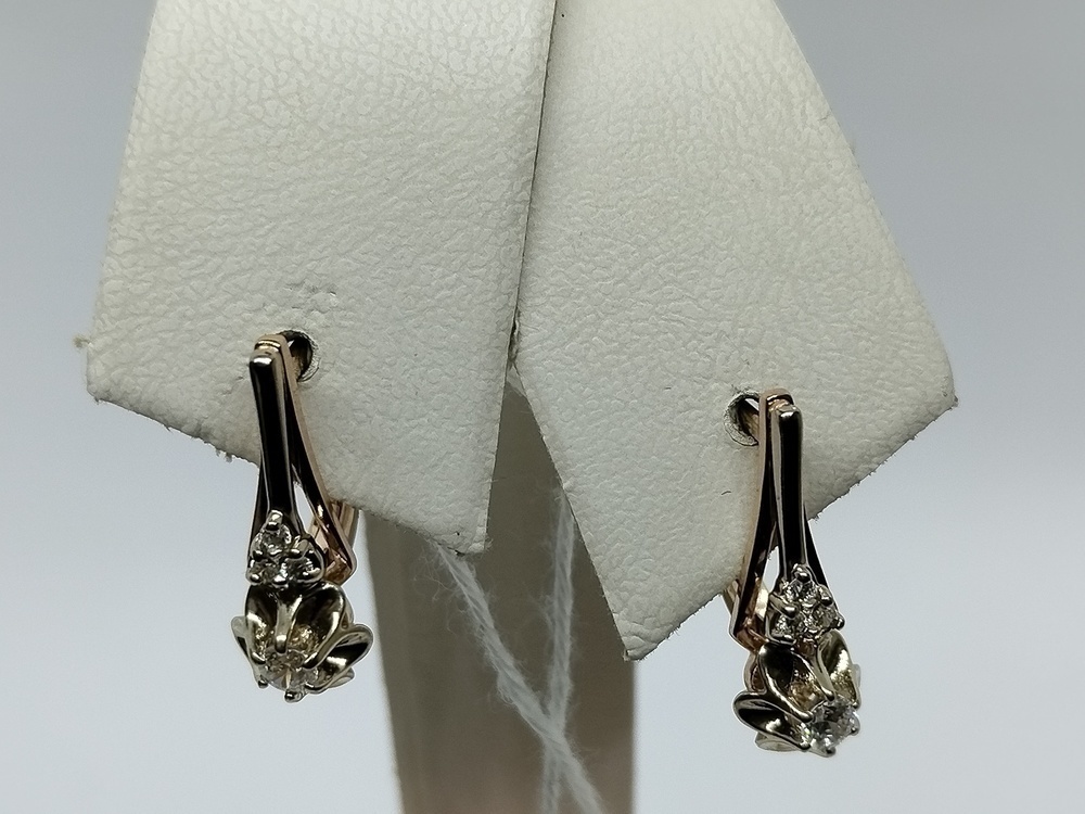 СКМИ585 СЕРЬГИ С КАМНЯМИ (Au 585)