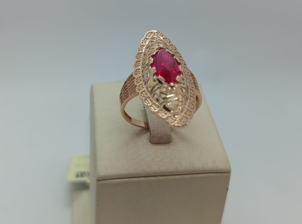 КОЛЬЦО КОРУНД РУБИН (Au 585)