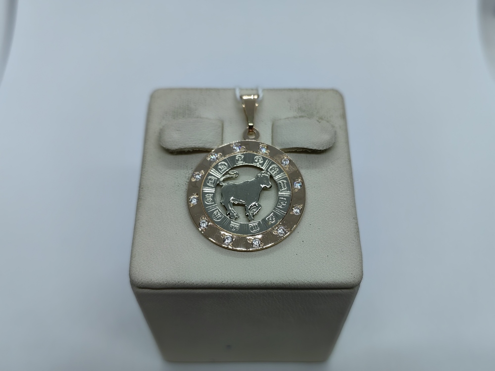 ПОДВЕСКА ЗНАК ЗОДИАКА ТЕЛЕЦ (Au 585)