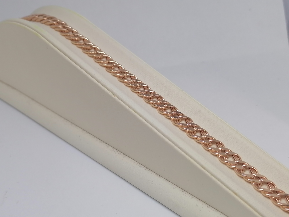 7120154П-22 БРАСЛЕТ ПУСТОТЕЛЫЙ Ромб двойной (Au 585)