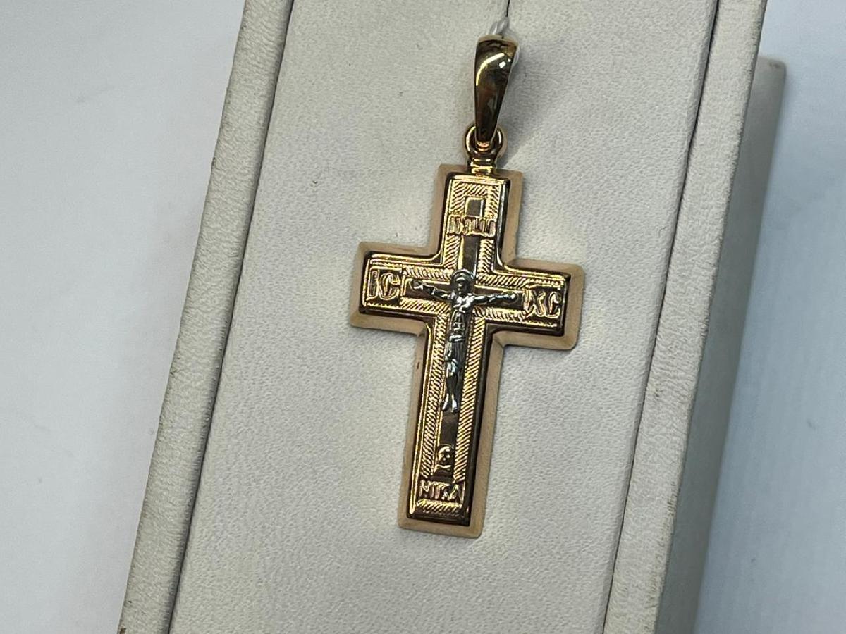 ПОДКБК585 ПОДВЕСКА КРЕСТ БЕЗ КАМНЯ (Au 585)