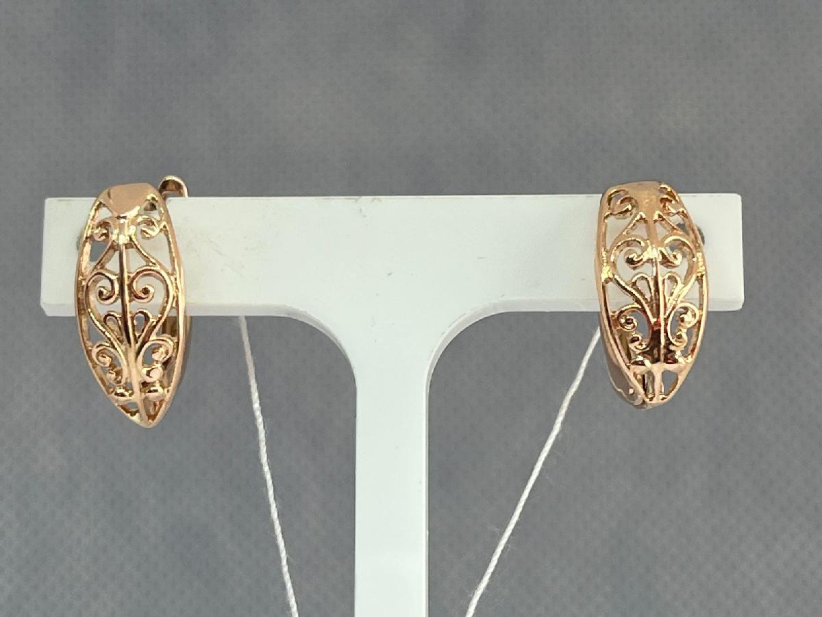 СБКМ585 СЕРЬГИ БЕЗ КАМНЯ (Au 585)