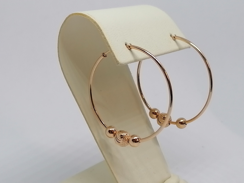 021087 СЕРЬГИ КОНГО без камня (Au 585)