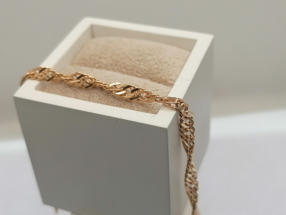 БРАСЛЕТ ПУСТОТЕЛЫЙ Ромб двойной (Au 585)