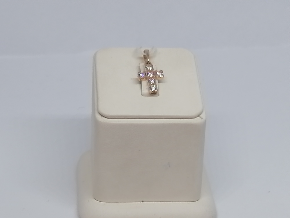 ПОДВЕСКА КРЕСТ С КАМНЯМИ (Au 585)