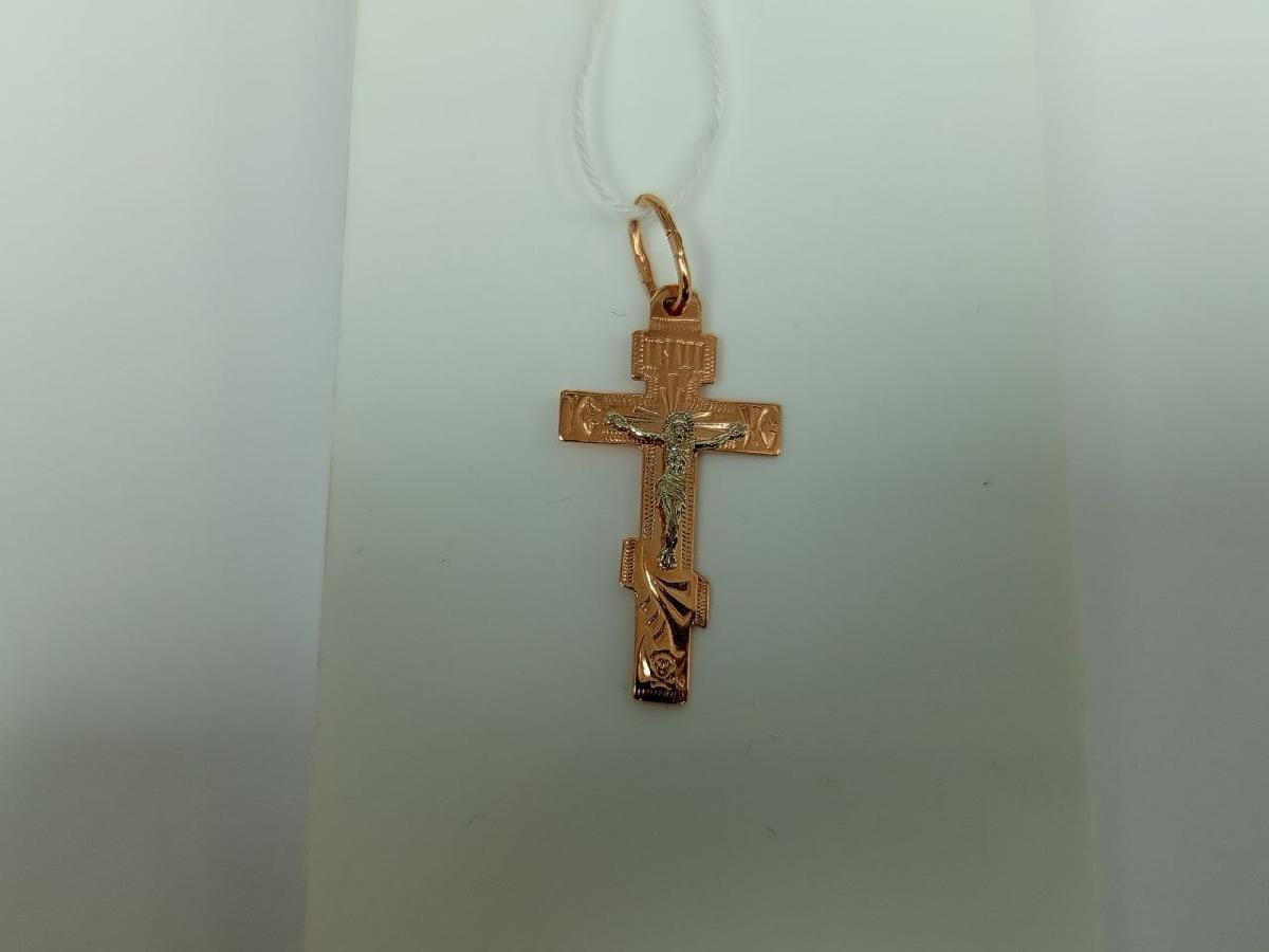 ПОДВЕСКА КРЕСТ БЕЗ КАМНЯ (Au 585)