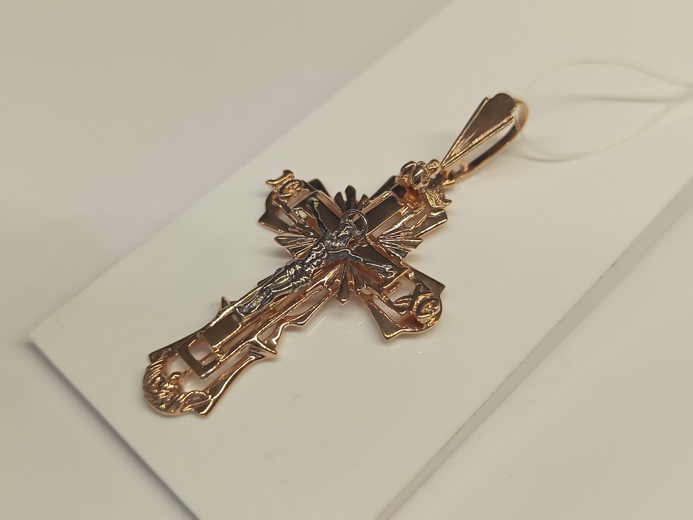 132001 ПОДВЕСКА КРЕСТ без камня (Au 585)