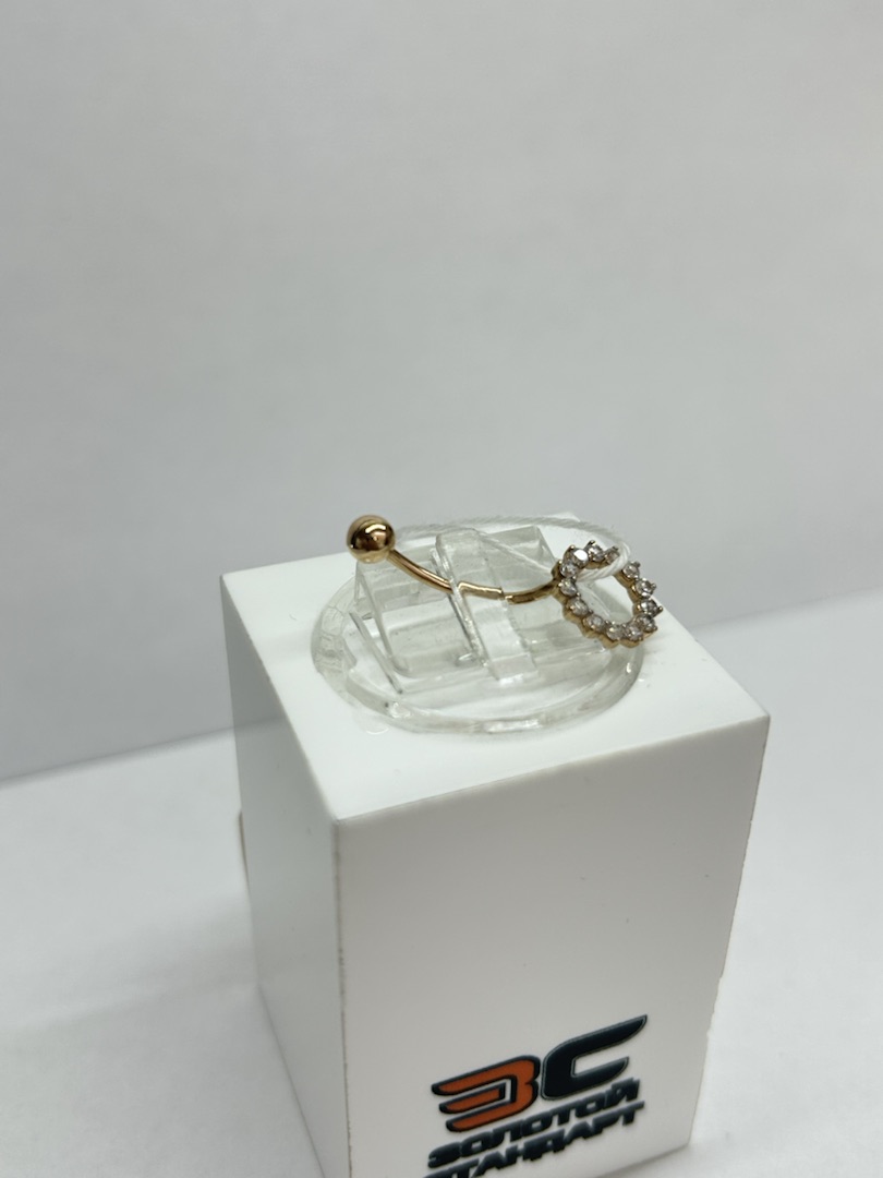 ПИРСИНГ В ПУПОК с камнями (Au 585)