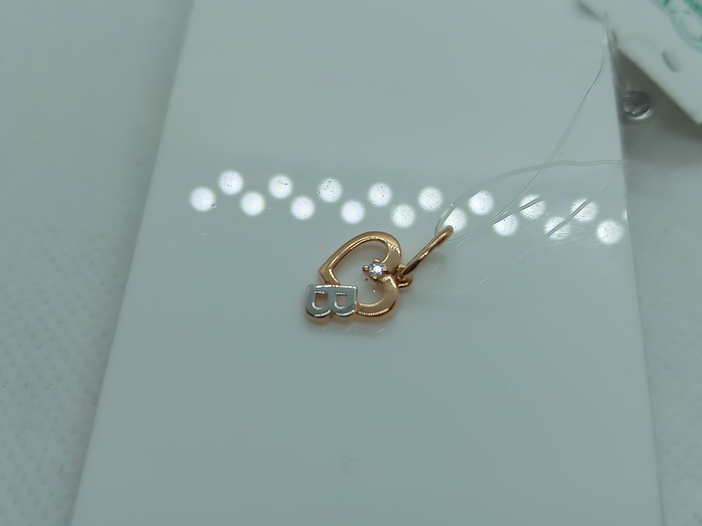 ПОДВЕСКА БУКВА А с камнем (Au 585)