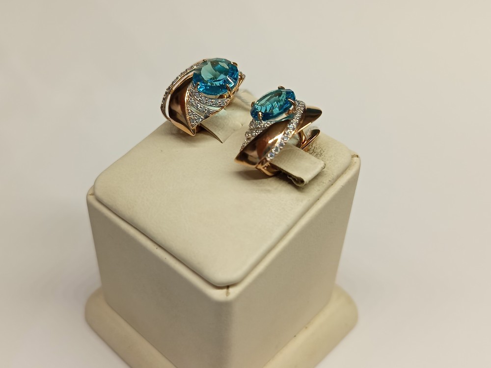 СКМИ585 СЕРЬГИ С КАМНЯМИ (Au 585)