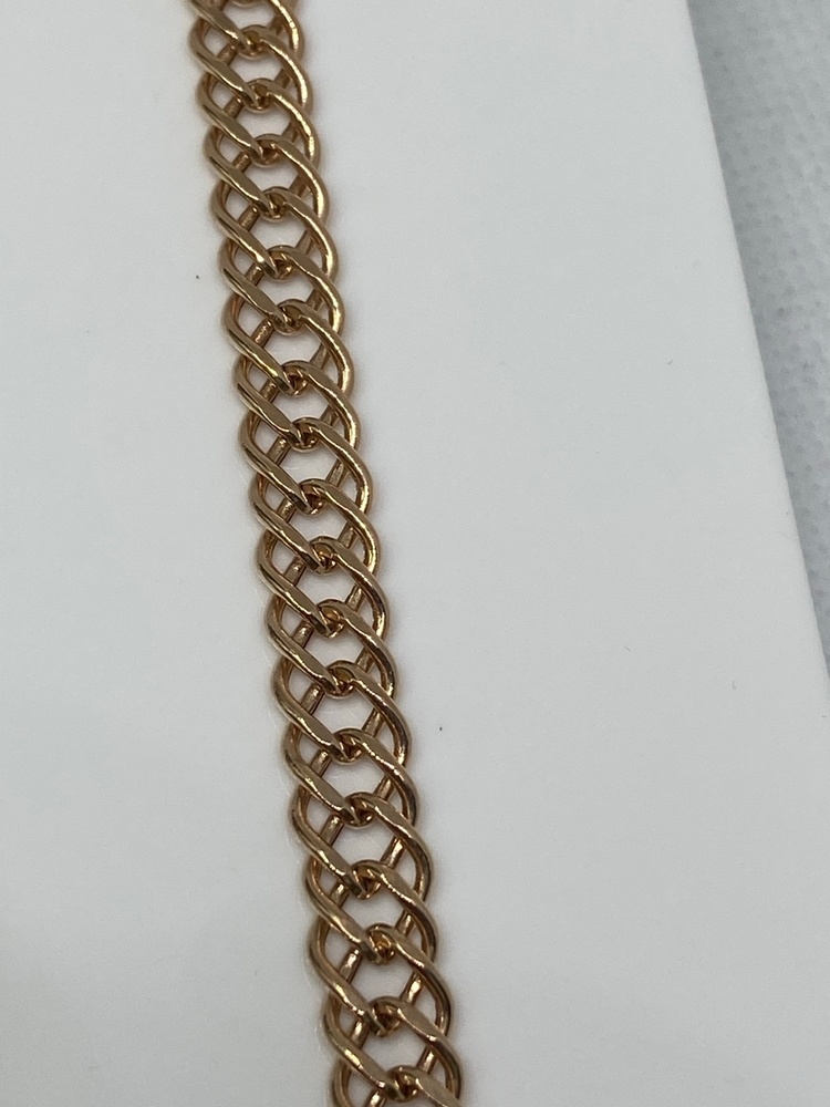 БРАСЛЕТ ПУСТОТЕЛЫЙ Ромб двойной Au 585