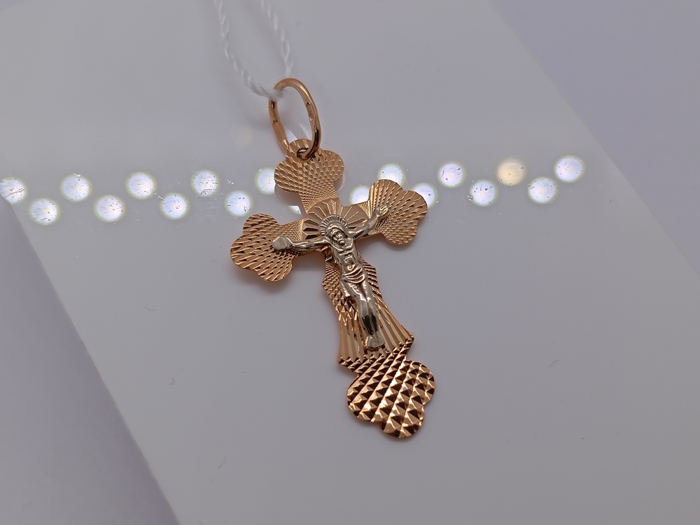 ПОДКБК585 ПОДВЕСКА КРЕСТ БЕЗ КАМНЯ (Au 585)