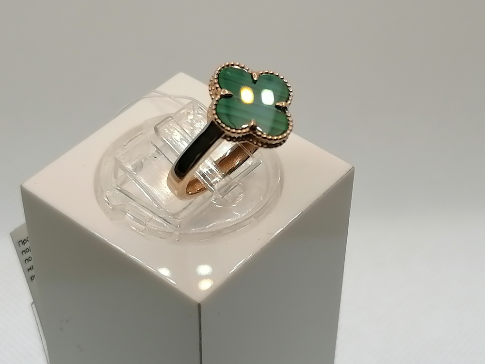 110136 м КОЛЬЦО МАЛАХИТ (Au 585)