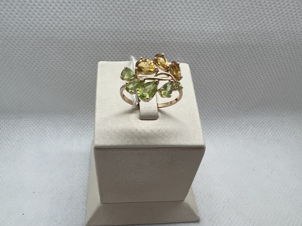 КОЛЬЦО С КАМНЯМИ (Au 585)