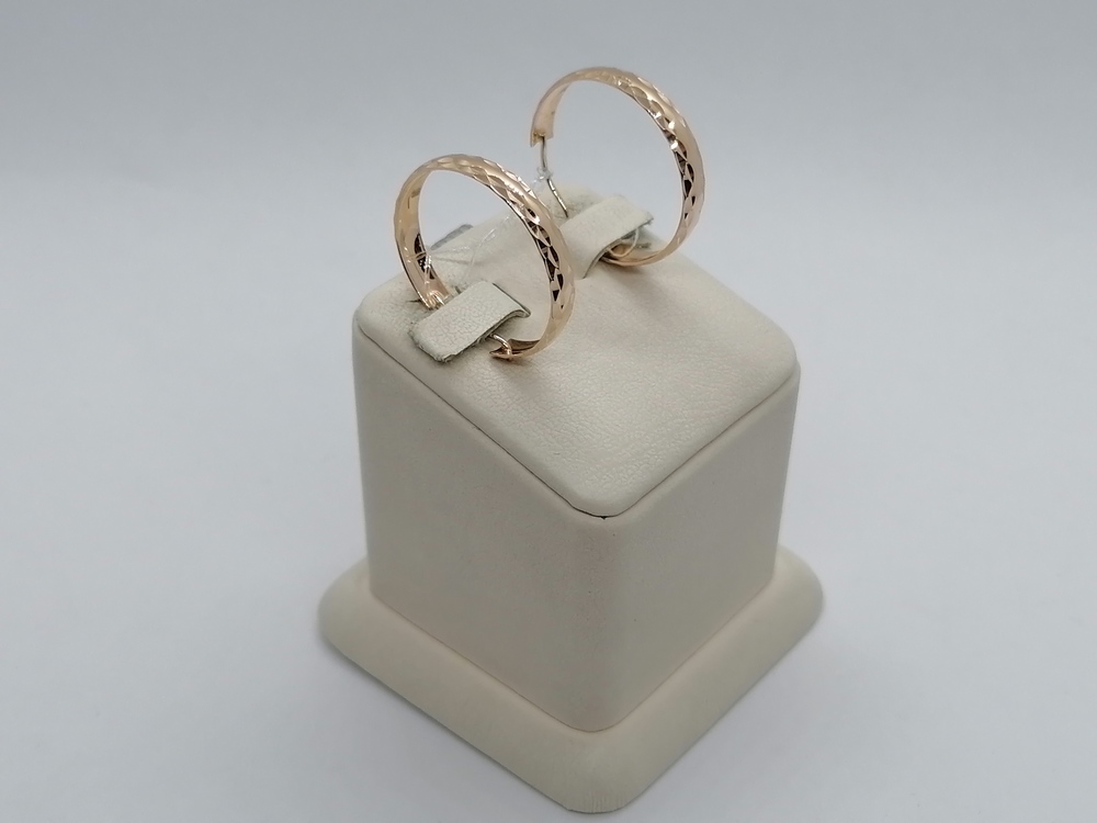 СЕРЬГИ КОНГО Рифленые (Au 585)