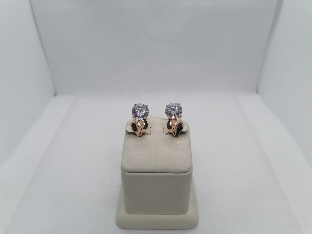 СКМ585 СЕРЬГИ С КАМНЕМ (Au 585)