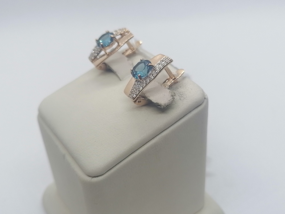 СКМИ585 СЕРЬГИ С КАМНЯМИ (Au 585)