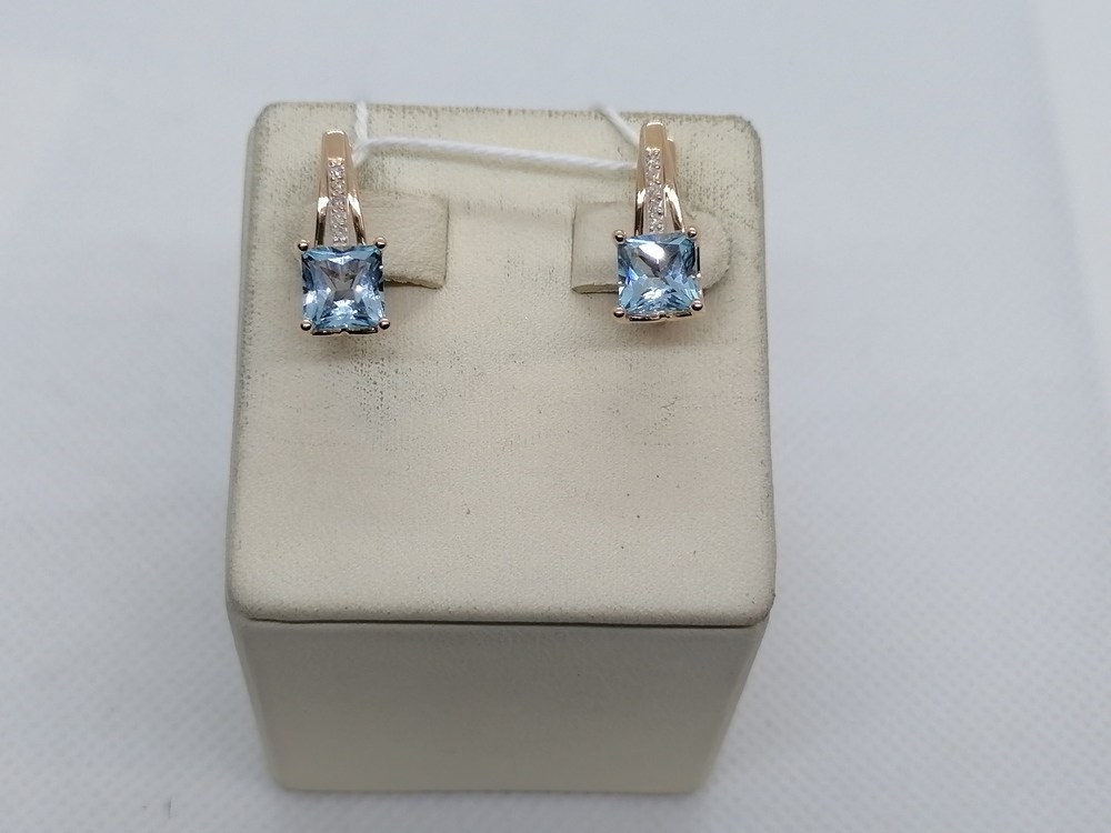 СКМИ585 СЕРЬГИ С КАМНЯМИ (Au 585)