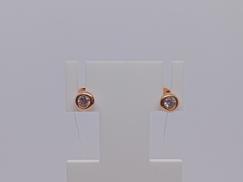 СКМ585 СЕРЬГИ С КАМНЕМ (Au 585)