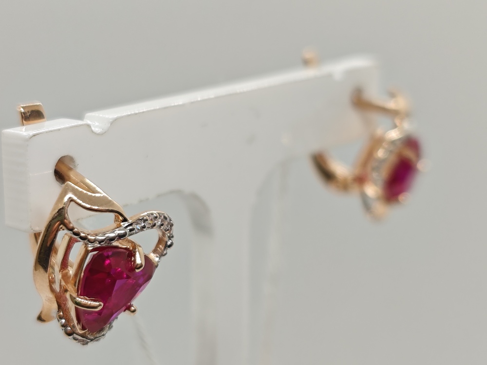 СКМИ585 СЕРЬГИ С КАМНЯМИ (Au 585)