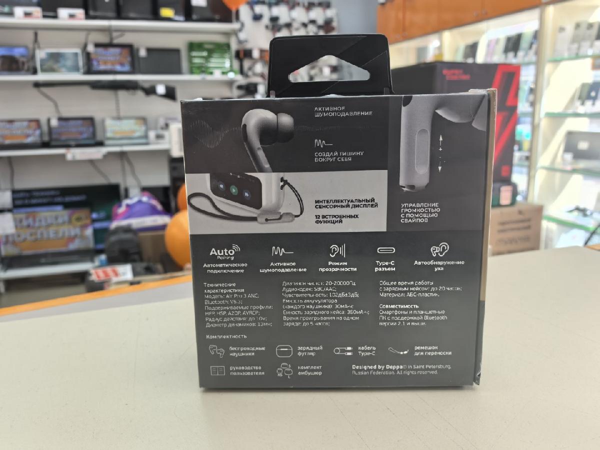 Наушники беспроводные Deppa 44213 Air Pro 3 ANC