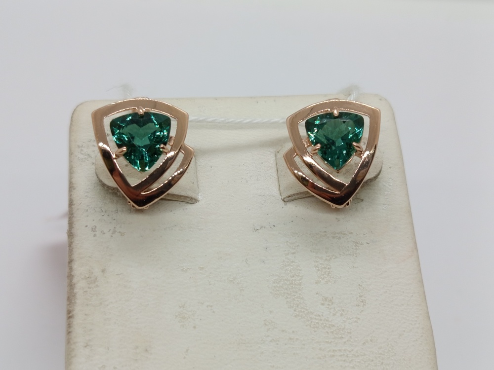 СКМ585 СЕРЬГИ С КАМНЕМ (Au 585)