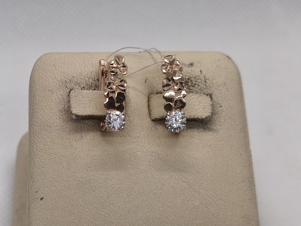 СЕРЬГИ С КАМНЕМ (Au 585)