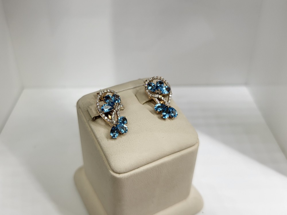 СКМИ585 СЕРЬГИ С КАМНЯМИ (Au 585)