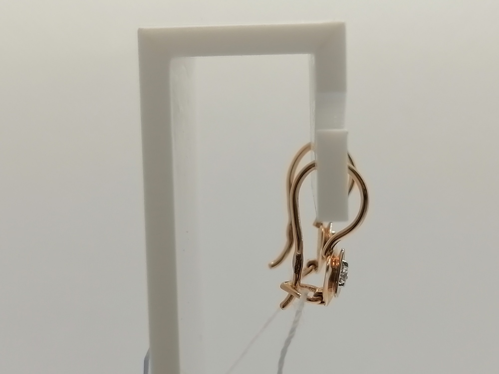 СЕРЬГИ ПЕТЕЛЬКА с камнем (Au 585)