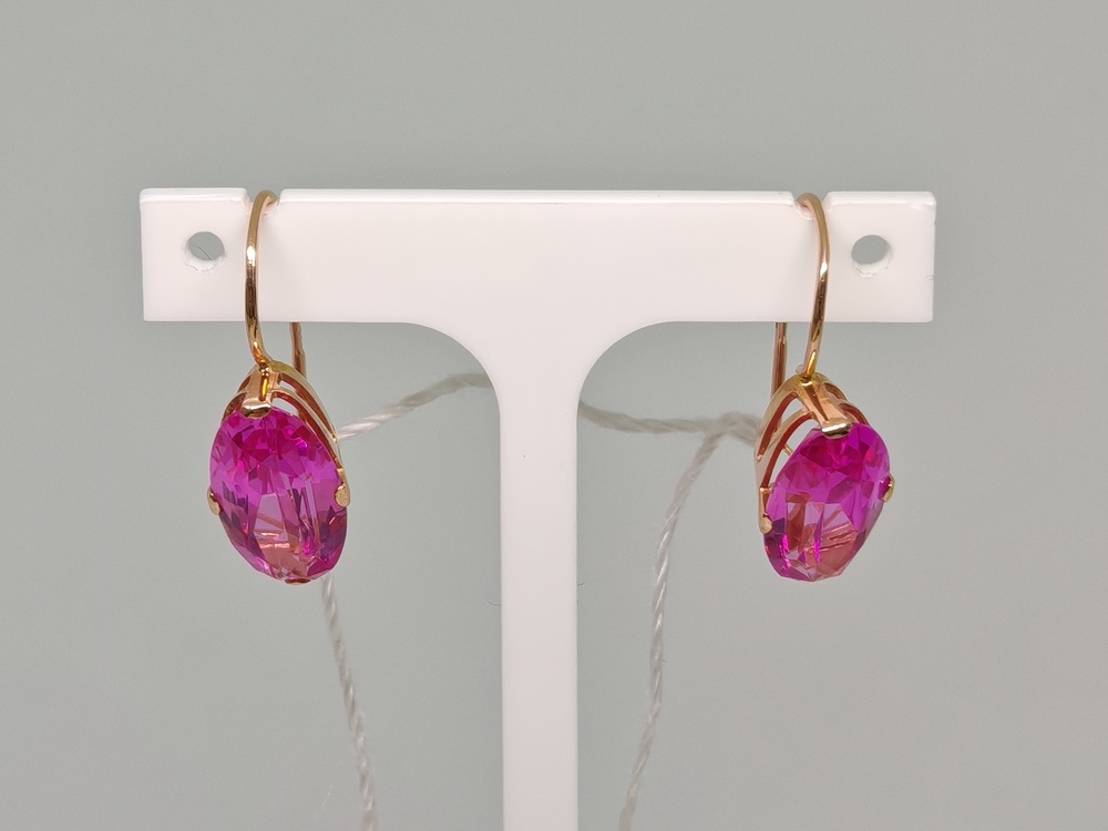 СКМ583 СЕРЬГИ С КАМНЕМ (Au 583)