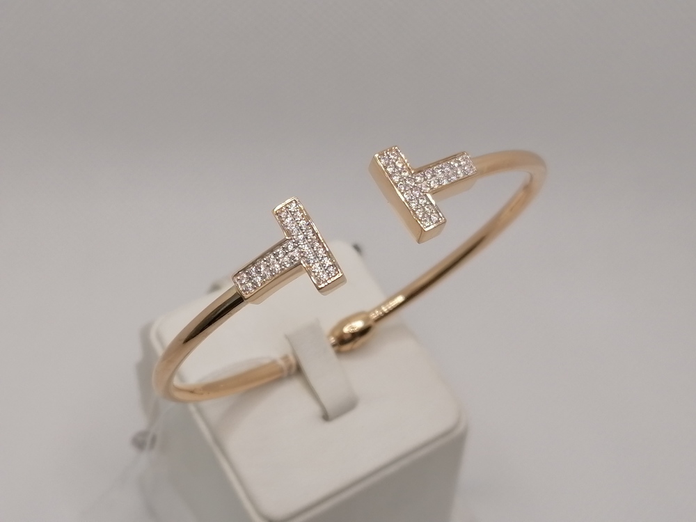 БРАСЛЕТ ЖЕСТКИЙ с камнями (Au 585)