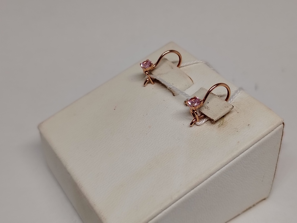 СКМ585 СЕРЬГИ С КАМНЕМ (Au 585)