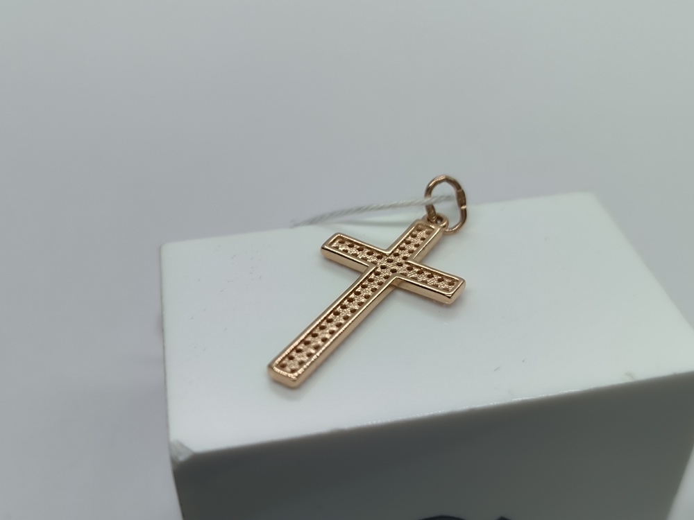 ПОДККИ585 ПОДВЕСКА КРЕСТ С КАМНЯМИ (Au 585)