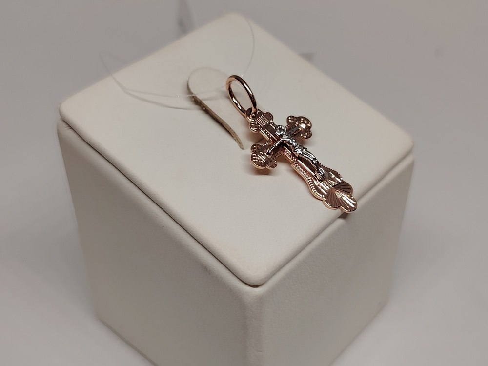 810-00273-10-00-00-02 ПОДВЕСКА КРЕСТ без камня (Au 585)