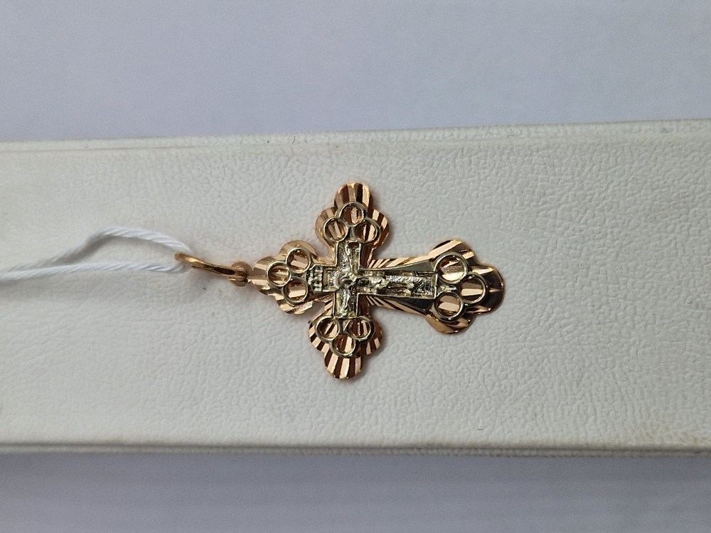 ПОДКБК585 ПОДВЕСКА КРЕСТ БЕЗ КАМНЯ (Au 585)