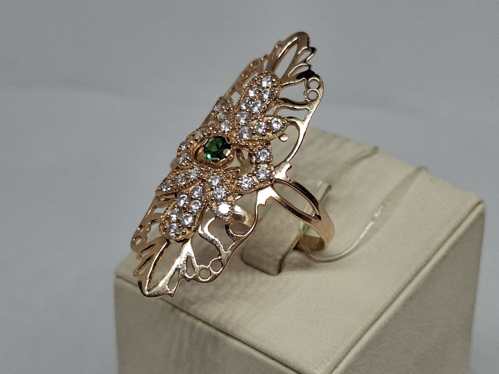 КОЛЬЦО С КАМНЯМИ (Au 585)