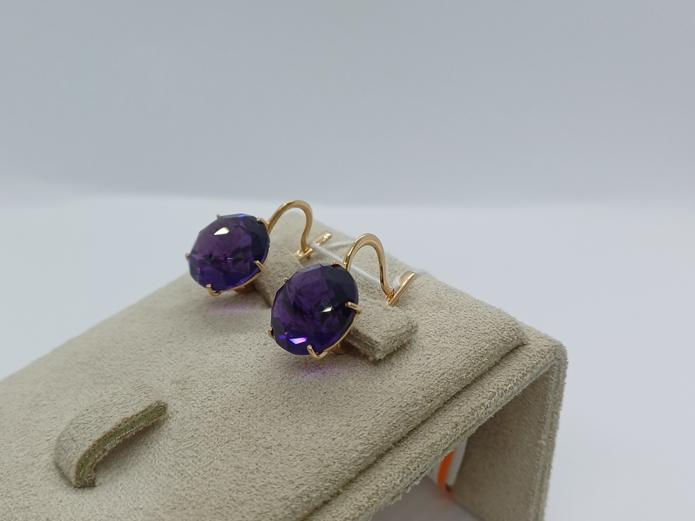 СКМ585 СЕРЬГИ С КАМНЕМ (Au 585)