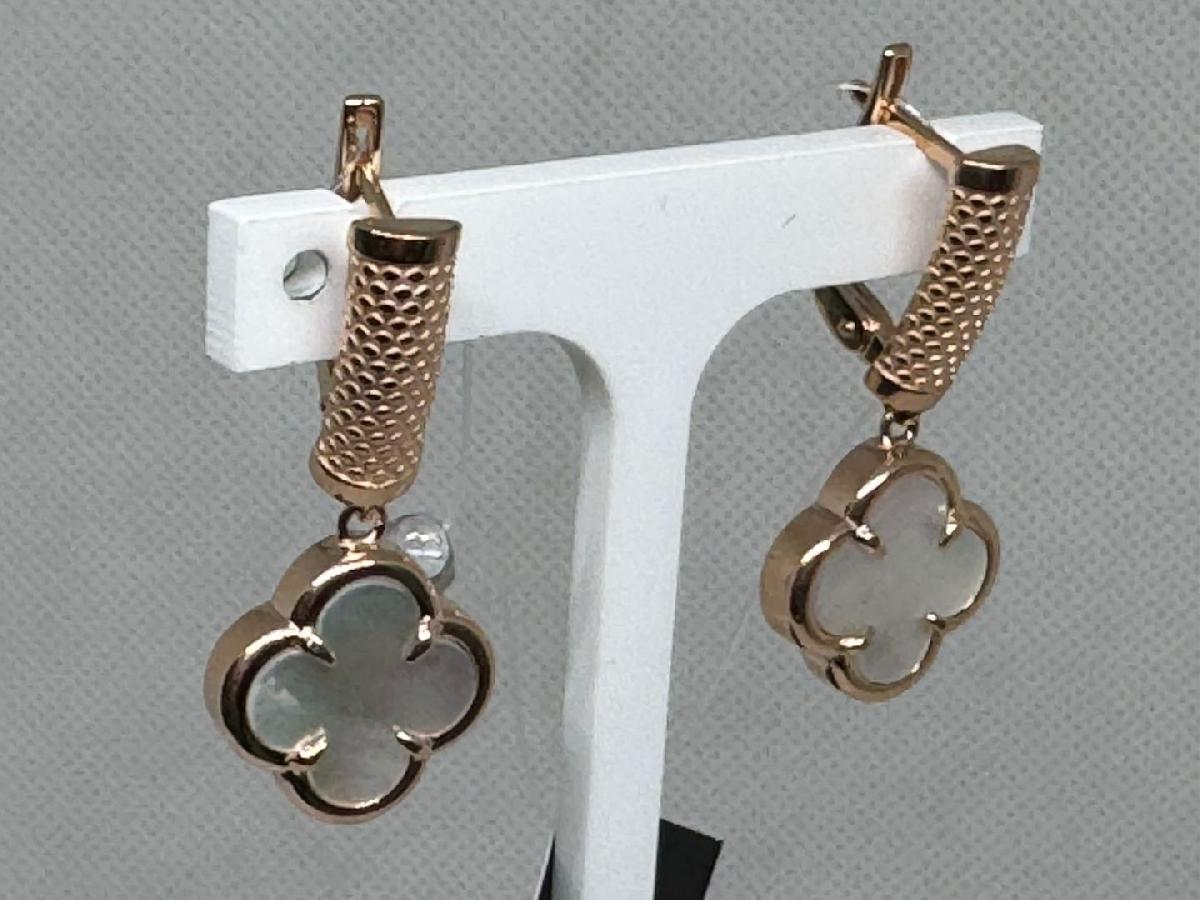 120228 п СЕРЬГИ ПЕРЛАМУТР (Au 585)